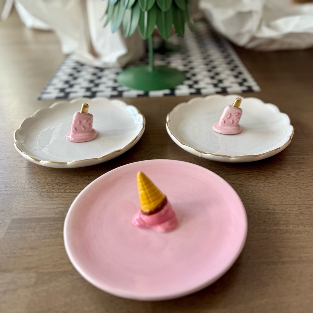 Aida & Jade Porcelain Trinket Jewelry Dish, Ice Cream New